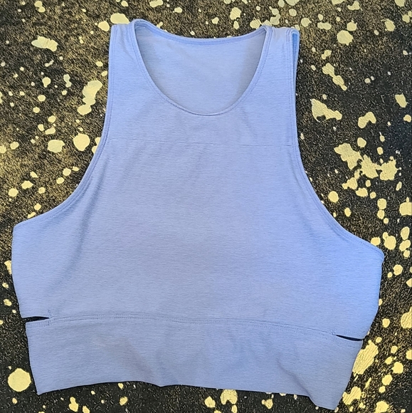 Outdoor Voices Smokey Blue Slashback Activewear Crop Top Sports Bra - Picture 2 of 7